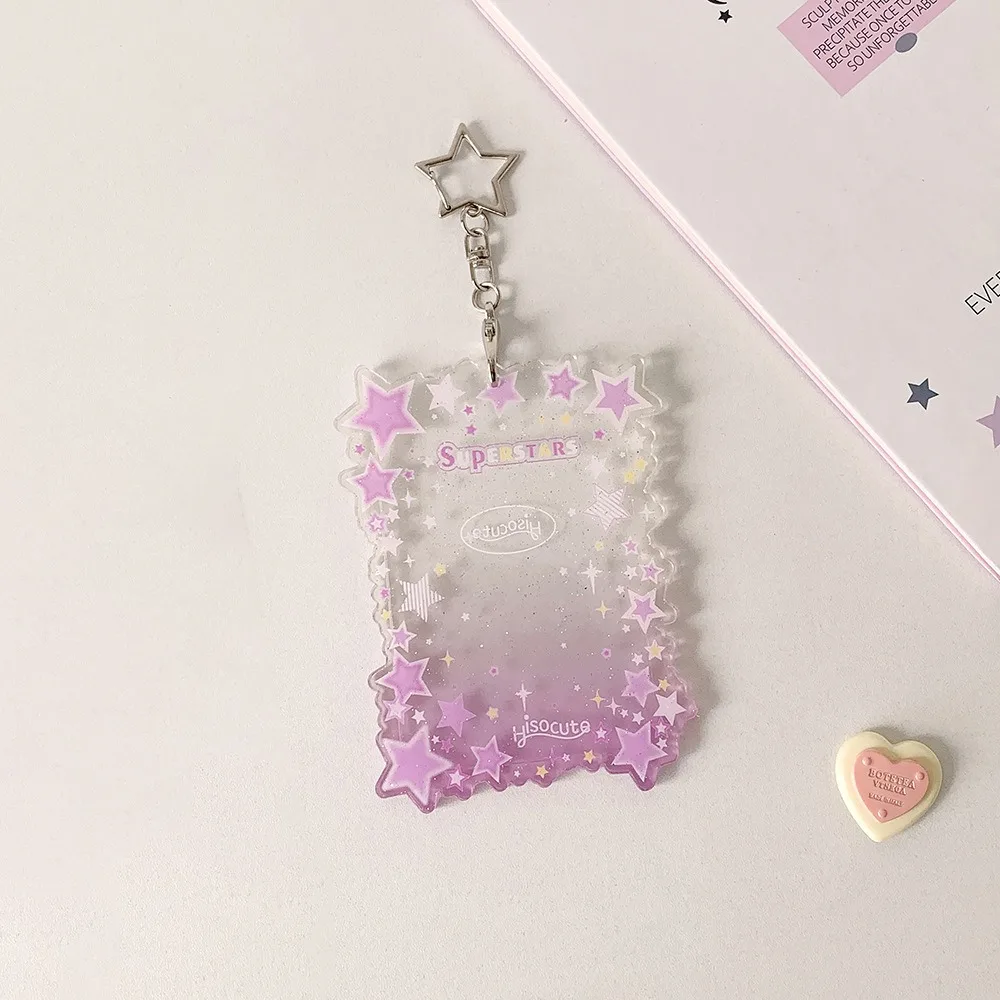 

Shining Stars Kpop Photo Card Holder Keychain Portable Acrylic 3 Inch Mini Photo Holder Kawaii Lovely Idol Card Cover Girls