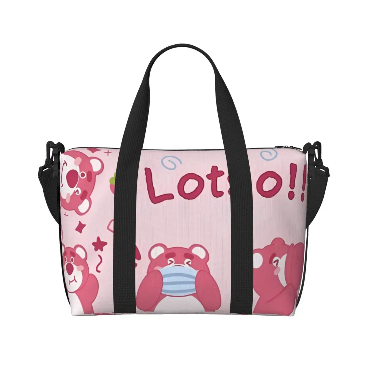 

Lotso Pink Bear Large Daliy Tote Bag Women Waterproof Sandproof Tote Bags for Party
