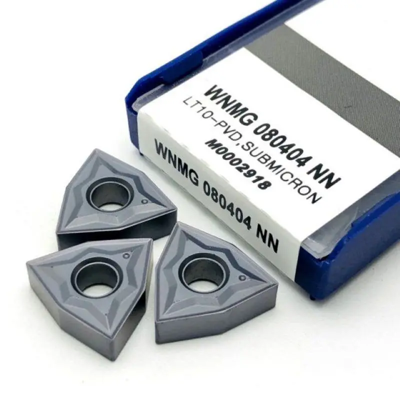 10 pièces, plaquettes de tournage en carbure LAMINA WNMG080404 WNMG080408 LT10, outils pour tours CNC, usinage de l’acier inoxydable, de l’aluminium et de la fonte.