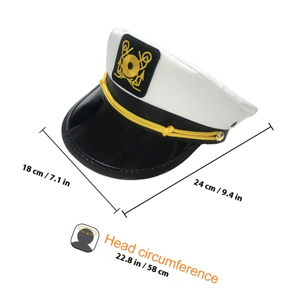 キャプテン男性女性セーラー屋外日焼け防止帽子パーティーコスプレアクセサリー海軍コスチューム帽子ボートヨットキャップ