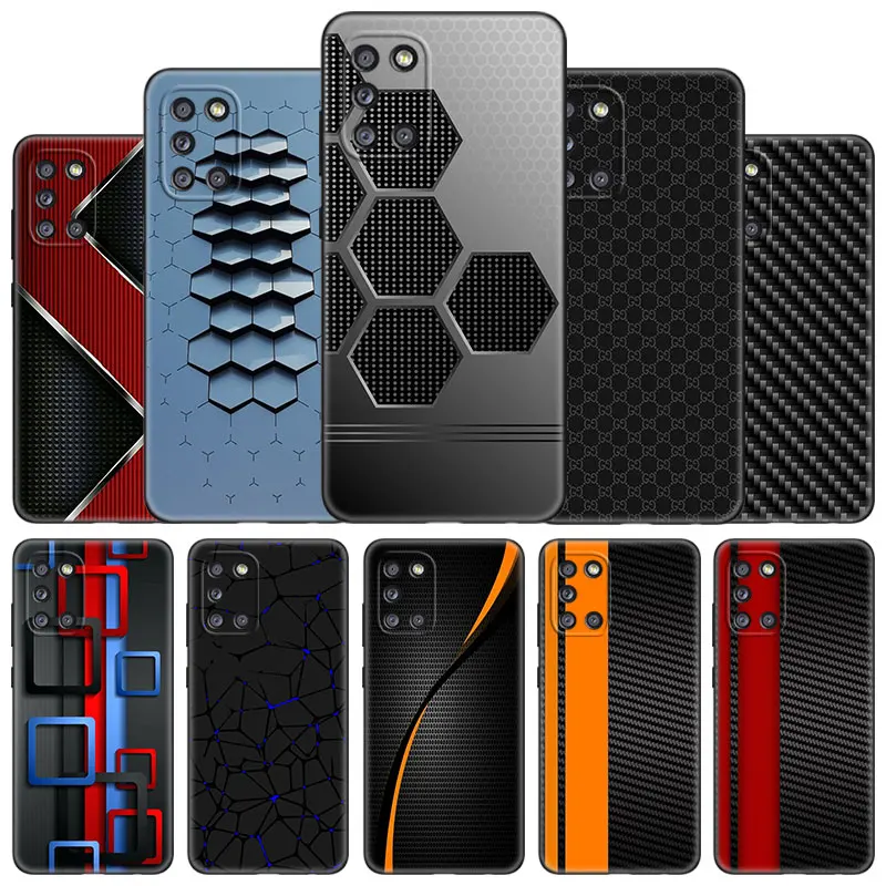 Car Carbon Fibre Line Case For Samsung Galaxy A13 A01 Core A03S A10 A20E A21 A30 A40 A41 A42 A82 A90 A6 A7 A8 A9 + 2018 A5 2017