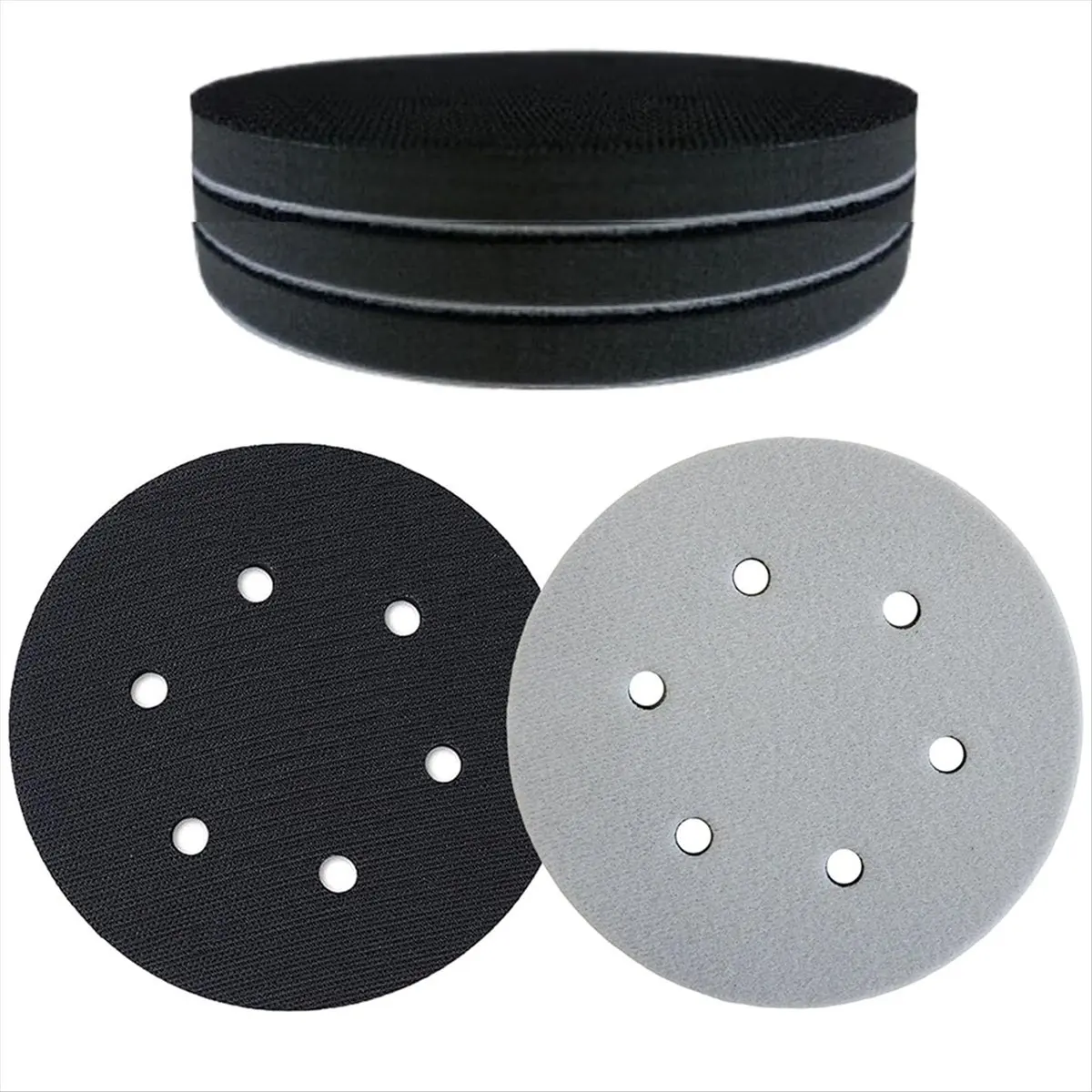 COFA 5 Pack 6 Inch Sanding Interface Pads Hook and Loop -Soft Density Sponge Cushion Buffer Backing Pads with EVA Foam