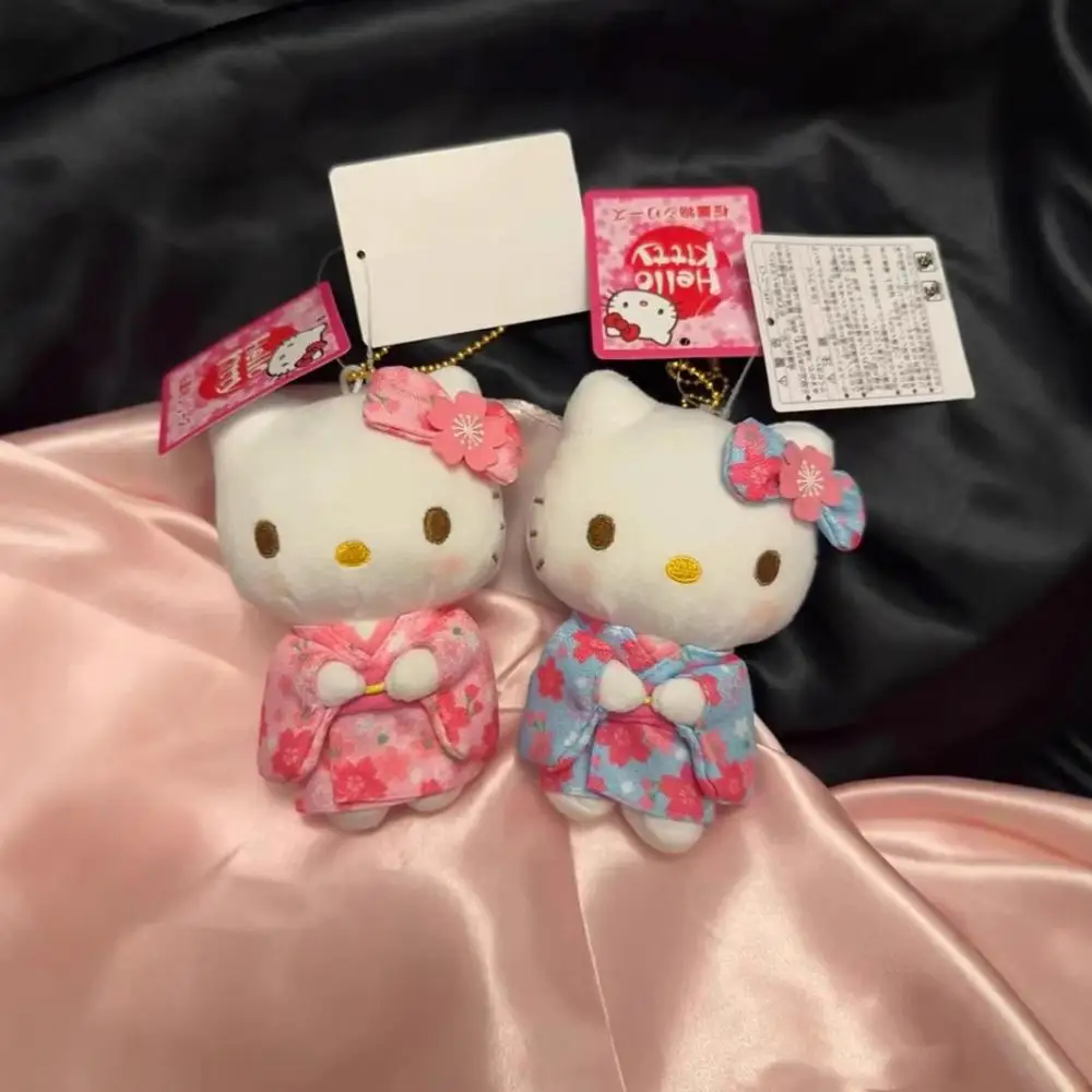 Sanrio cherry blossoms kimono hellokitty Plush pendant bag keychain Plush doll handbag decoration Anime periphery Holiday gifts