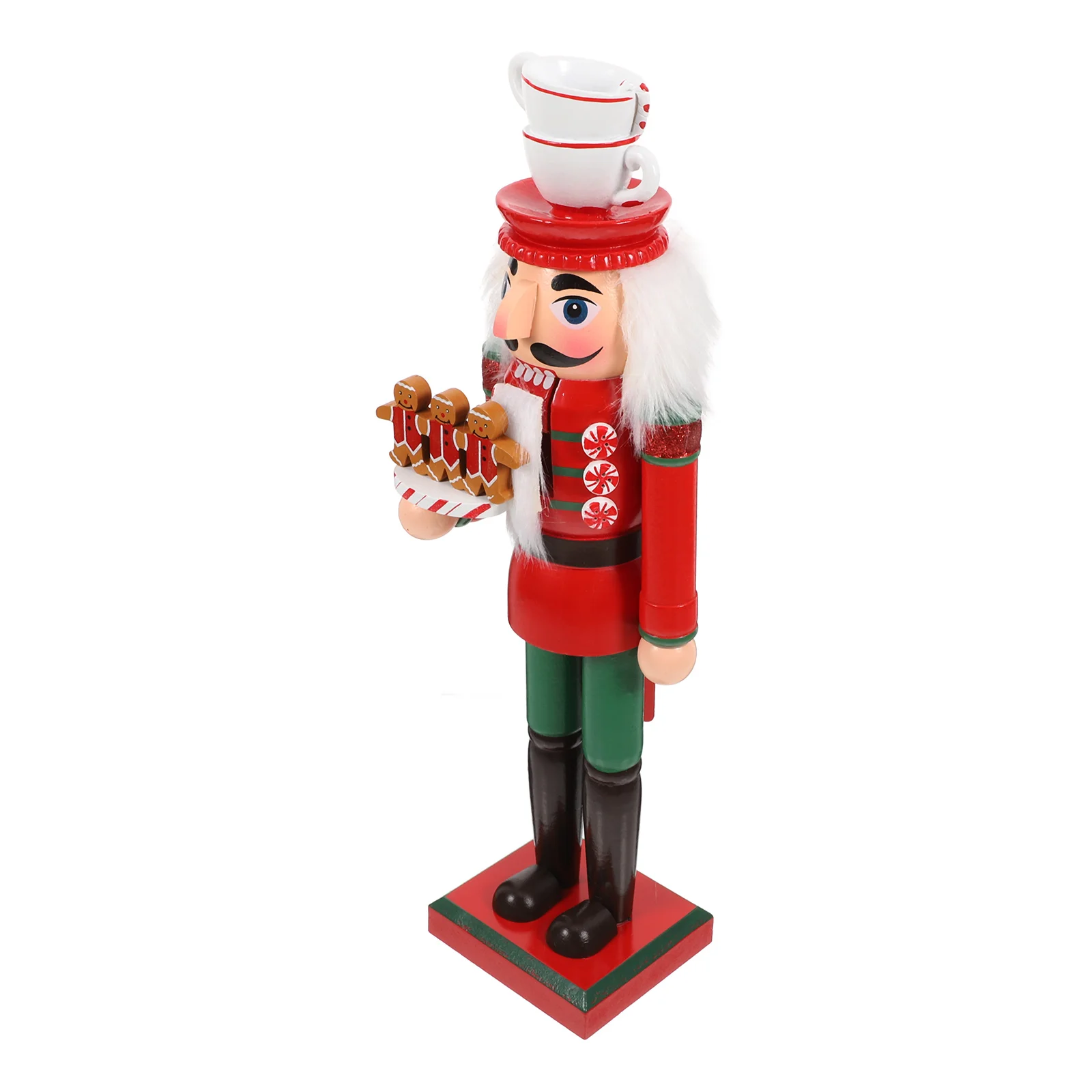 

1pc 35Cm Wood Nutcracker Handcrafted Christmas Decoration Traditional Holiday Centerpiece Home Party Decor Ornament