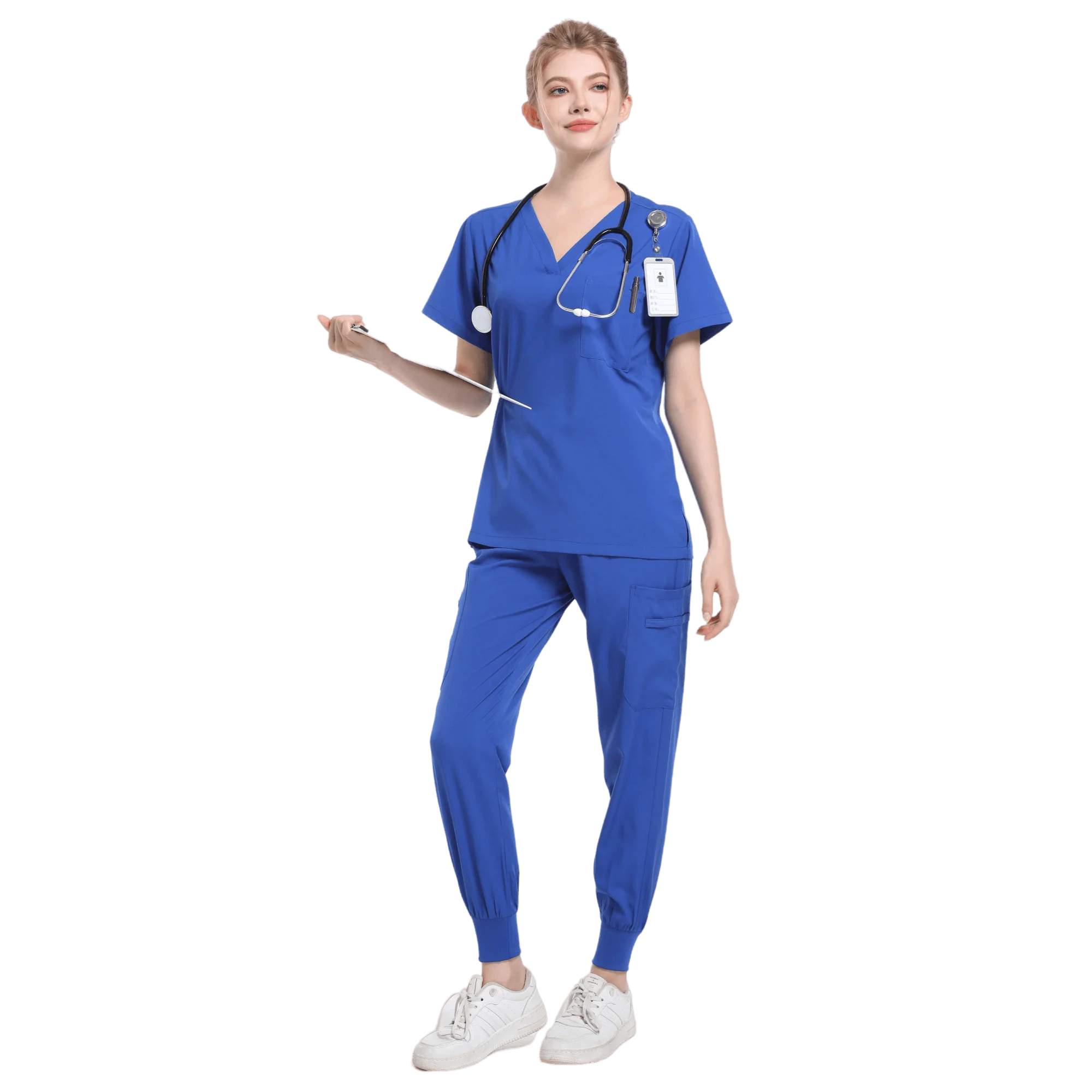 Damen Peelings Set medizinische T-Shirt Apotheke Frauen modische Pflege Peeling Overalls Schönheits salon Shirt Krankens ch wester Uniform für Krankenhaus