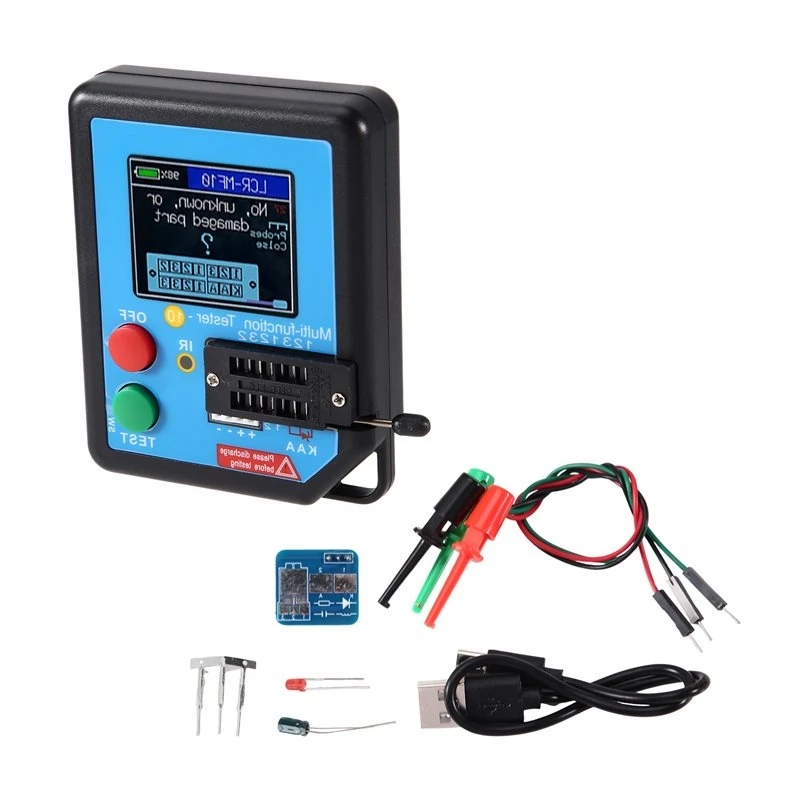 WORTHOWN-For LCR-MF10 Transistor Tester 128X160 TFT Display For LCR Meter Capacitor/Inductor Resistor/Diode Zener/SMD Testing