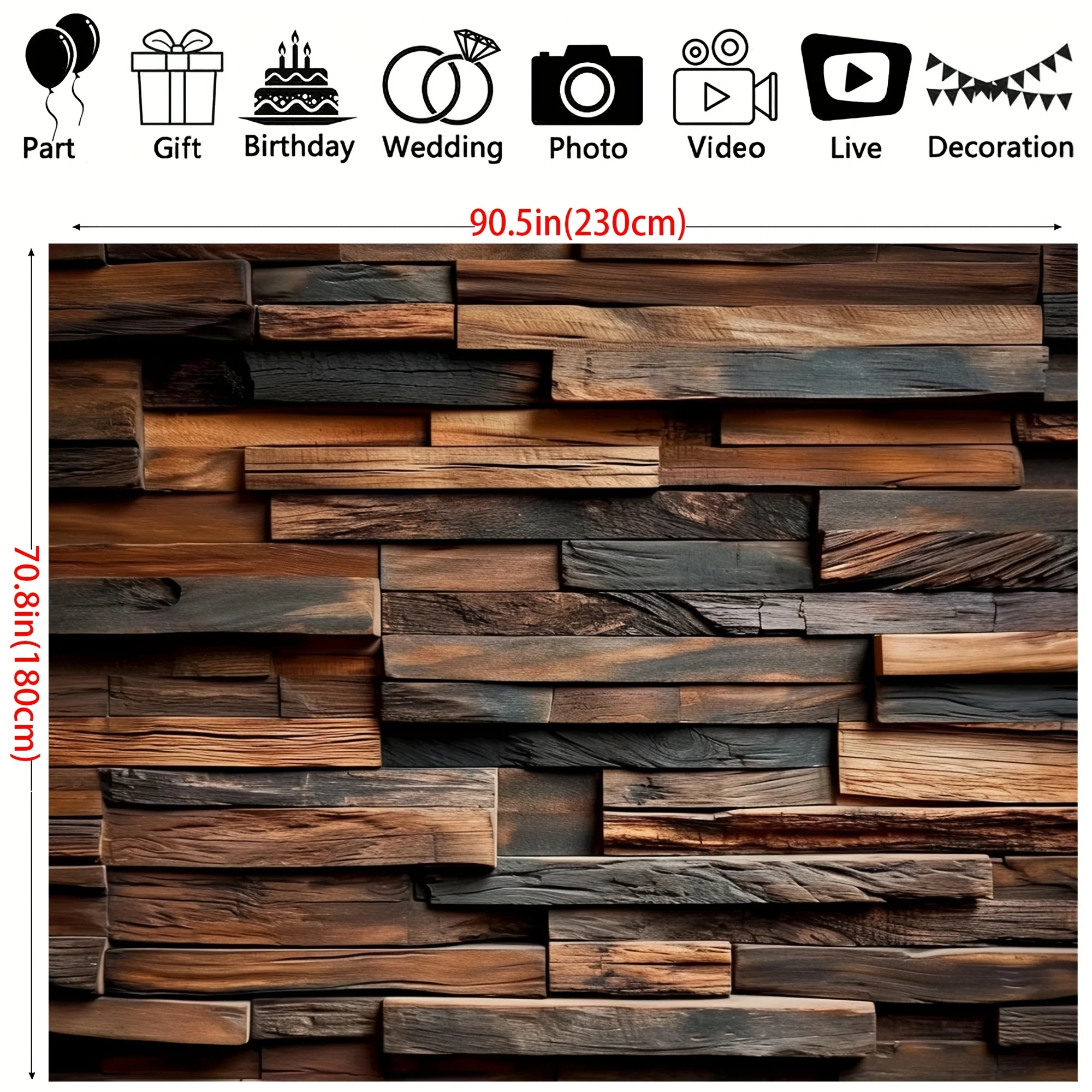 Retro brown wood background cloth photography photos, family gatherings, video live streaming, photography background