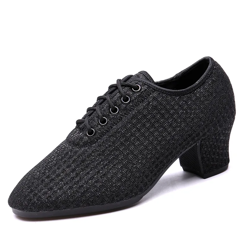 Ballroom Women Breathable Soft Bottom Latin Dance Shoes Lady Modern Tango Shoes Girl Dance Sneaker Jazz Heeled Shoes 3.5/5cm