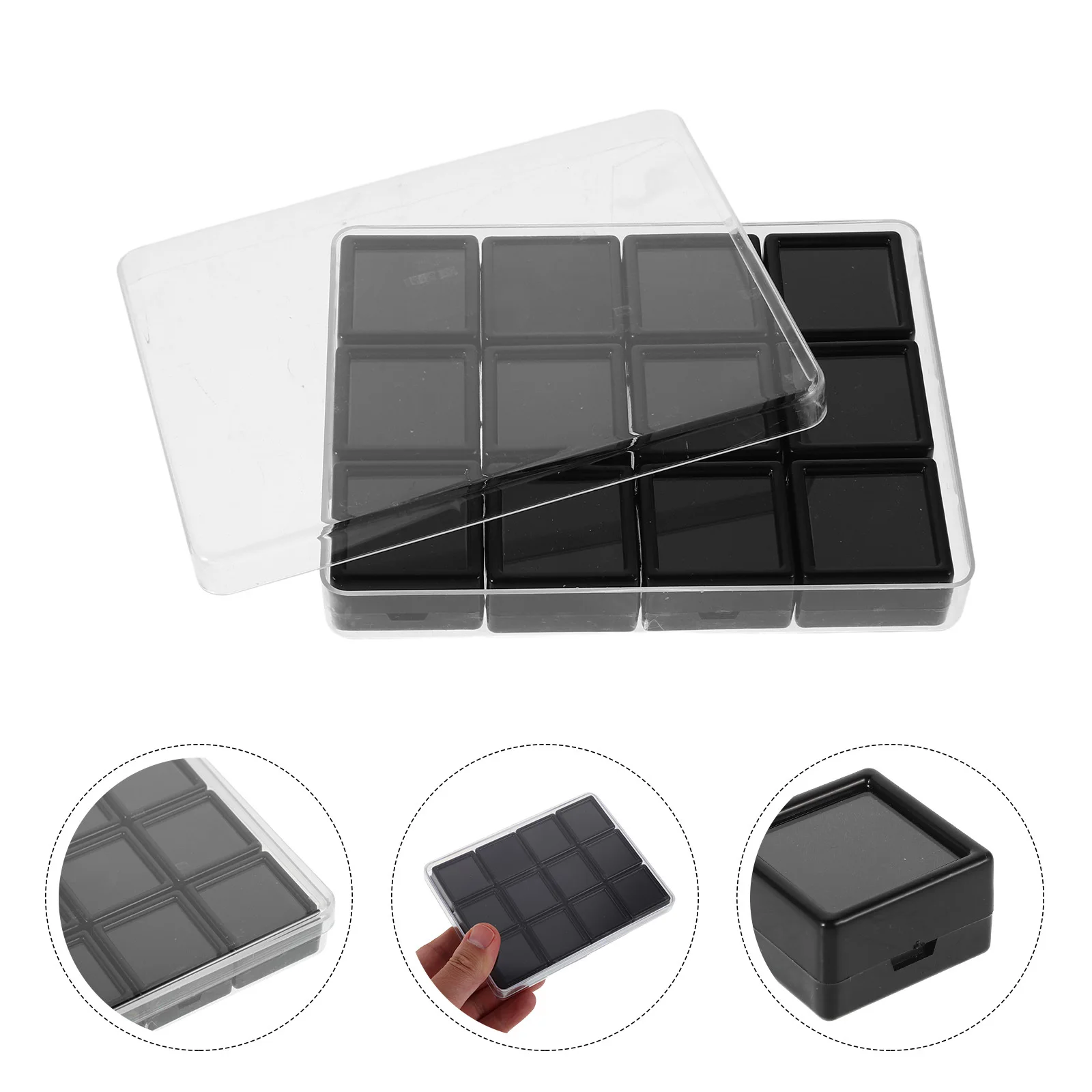 

Acrylic Gemstone Box Clear Transparent Jewelry Display Case For Loose Stones Rings Crystals Storage Container Small Trinkets