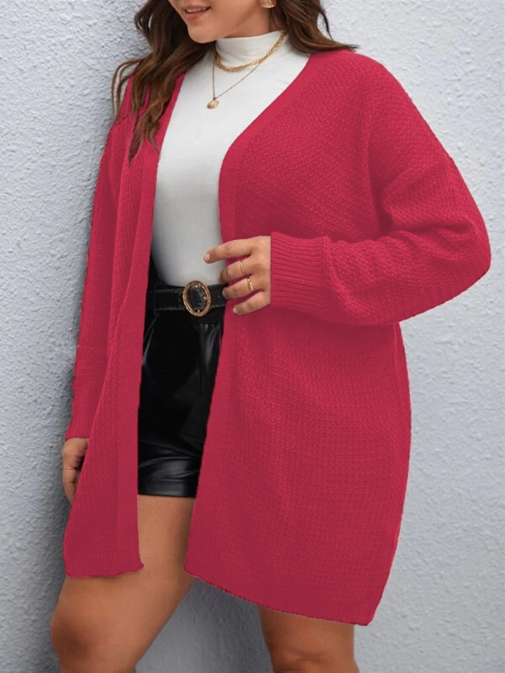 Tops y chaquetas de mujer de talla grande, cárdigans de punto casuales de moda