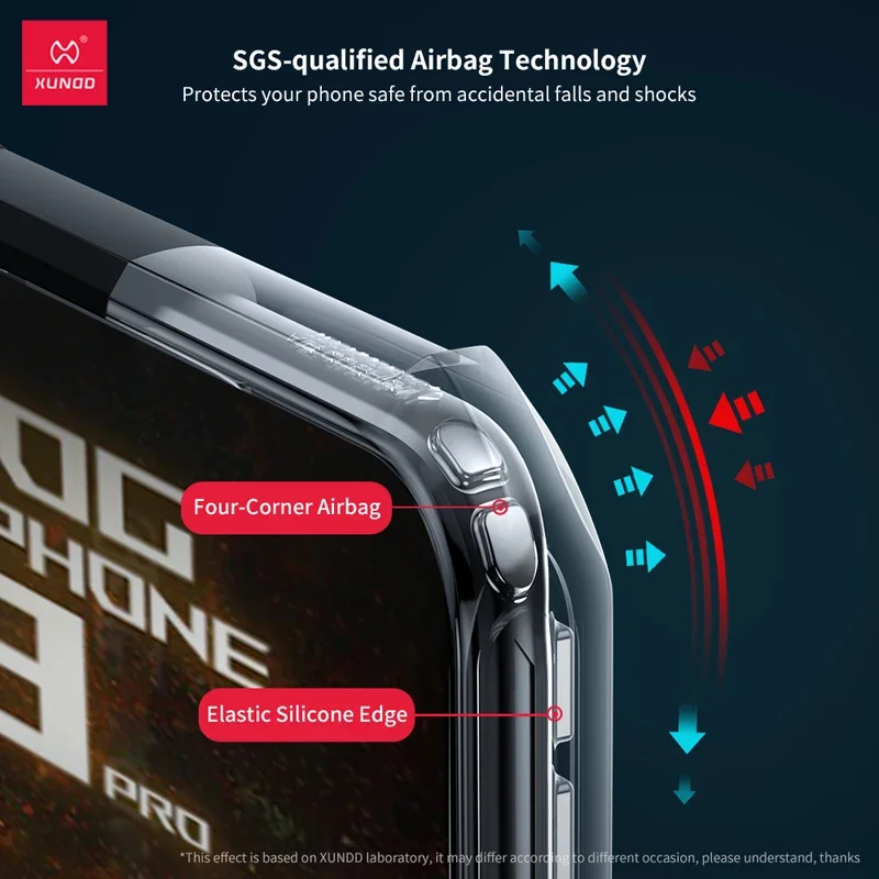 Xundd لهاتف ASUS ROG Phone 9 Pro حافظة شفافة مضادة للصدمات من البولي كربونات + غطاء خلفي بإطار من البولي يوريثان لهاتف Rog Phone 9 الشكول