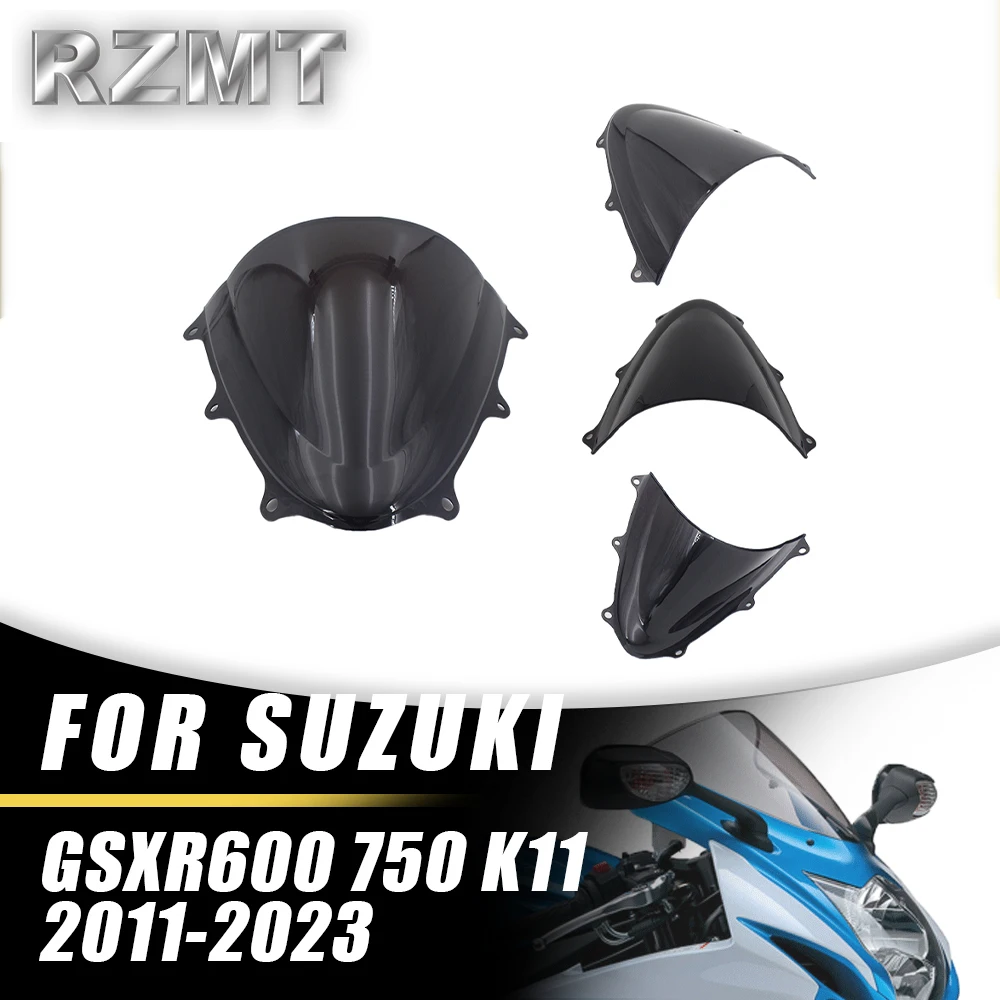 

Front Double Bubble Wind Deflector Windscreen For SUZUKI GSX-R600 GSX-R750 K11 2011-2023 Motorcycle Accessories Windshield Black