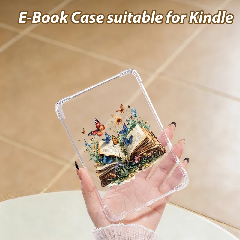 Transparent TPU soft case，designed specifically for Kindle/Kobo e-readers，compatible with Kindle 10/11/12 and Kobo Clara Color