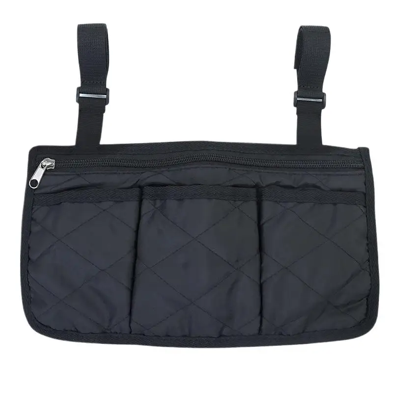 Multifunktionale Rollstuhl-Seitenarmlehnen-Tasche mit Reflektorstreifen, Tragbare Polyester-Aufbewahrungstasche für den Haushalt – Detail 9