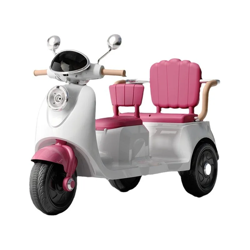 

Children's Electric Motorcycle Three-wheeled Children Can Sit on A Two-person Rechargeable Remote Control Walker