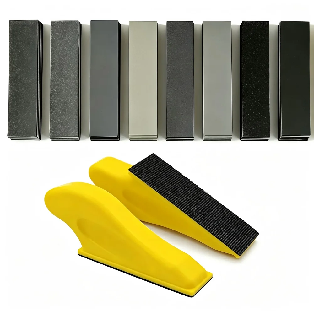 Micro Detail Sander Paper Kit Wet Dry Sandpaper with Hand Sanding Block Assorted Grit for Wood Metal Polishing Abrasive Tools