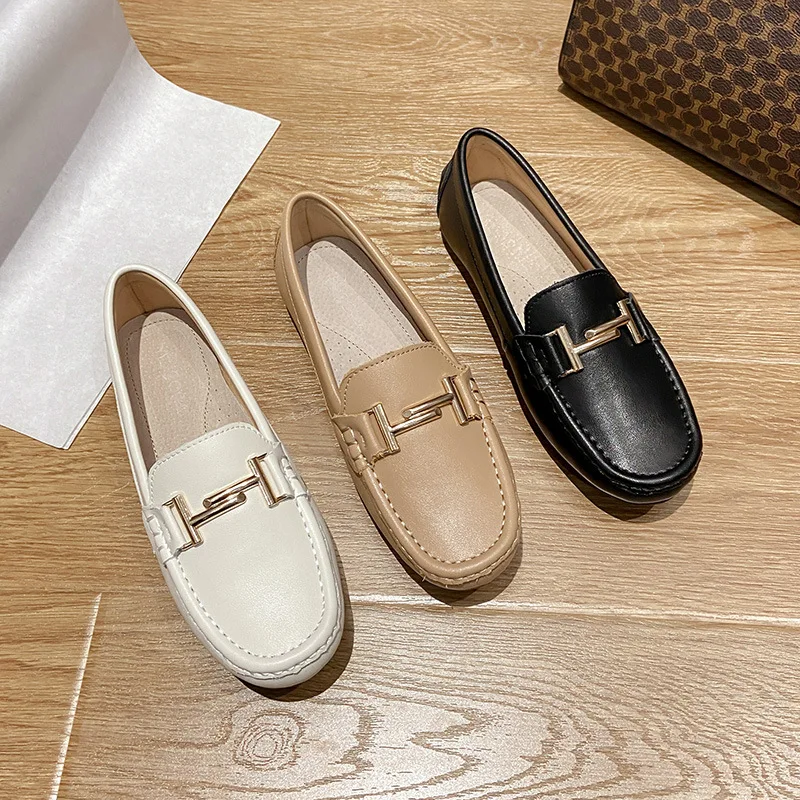 Designer Metal Buckle genuine leather shoes woman work flats breathable cowhide mocasines mujer luxury oxford shoes for women - AliExpress 322 Designer Metal Buckle genuine leather shoes woman work flats breathable cowhide mocasines mujer luxury oxford shoes for women - AliExpress 322