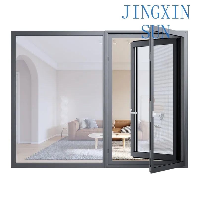 Whole House Broken Bridge Aluminum Doors and Windows Sealed Window System for Home Improvement Custom Aluminum Alloy Narrow