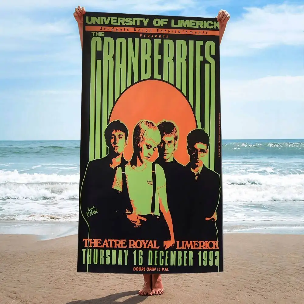 Rock Band The Cranberries Microfiber Printed Beach Towel Mountain Climbing Yoga Beach Swimming Running Absorbent Soft Towel