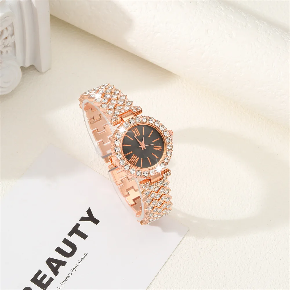 New Women's Watch Best-Selling Products Luxury Watch Luxury Brand Watch Bracelet Set Roman Numeral Dial Diamond Dial Watch