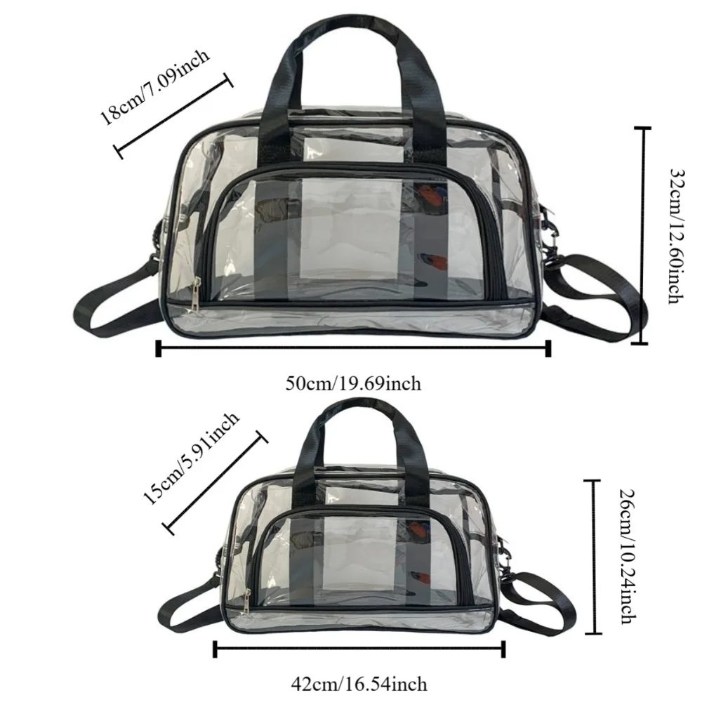حقيبة شاطئ شفافة لمهرجان رش الماء، محمولة ذات سعة كبيرة، حقيبة تنظيم الملابس قابلة للطي ومقاومة للماء