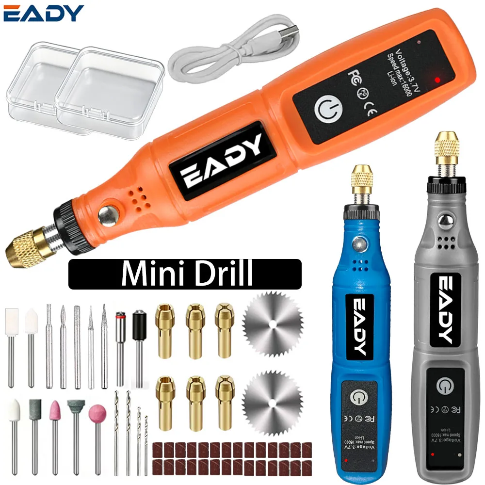 EADY USB Rechargeable Mini Drill – Engraving Rotary Tool for Metal Polishing, Model DIY, Acrylic Carving, Wood, Jewelry, Glass