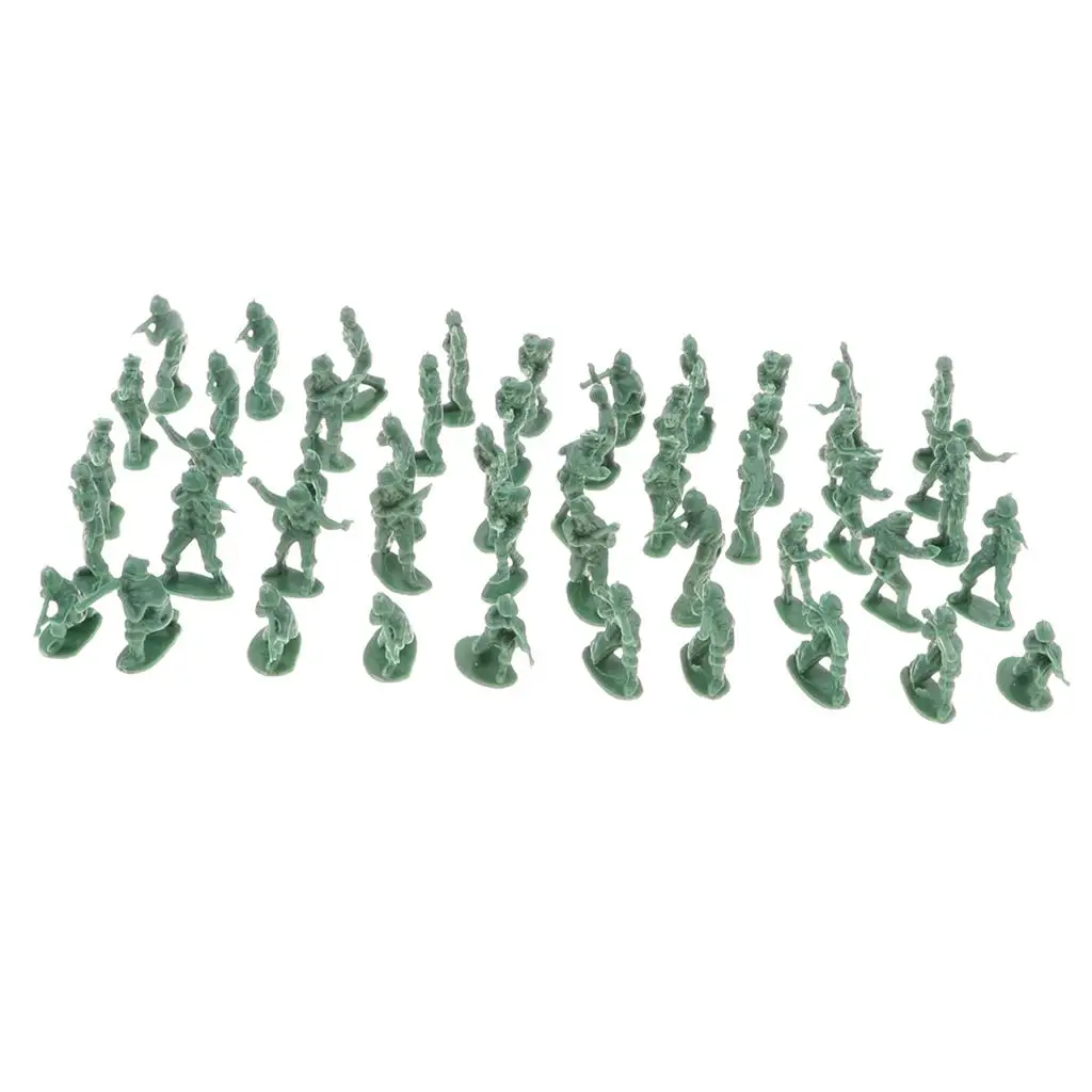 Pack of 100pcs Army Men Action Figure Toys Playset - 2cm Plastic Toy Figurine Model (Army Green)