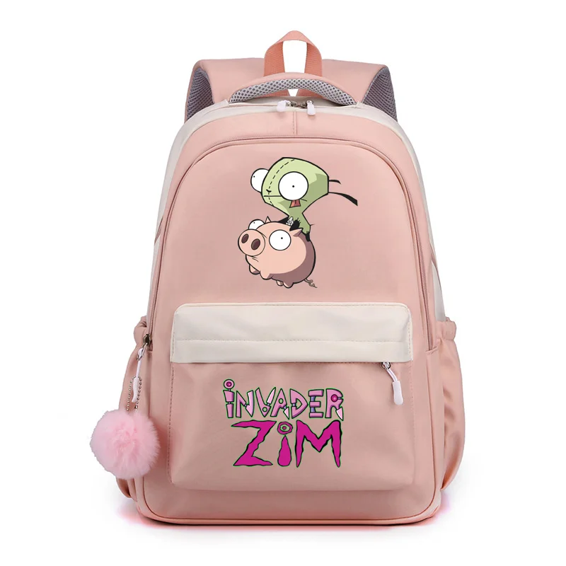 Zaino modello Invader Zim Cartoon Anime Zaino da scuola per adolescenti Zaino da cartone animato Zaini di grande capacità di alta qualità