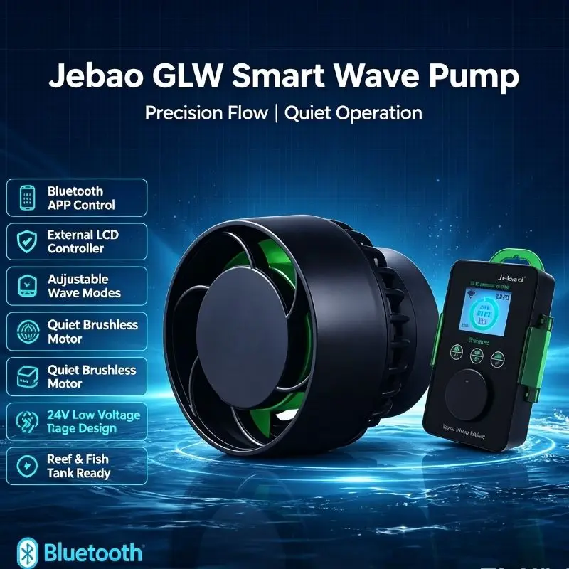 **Original Jebao Jecod 5th Gen GLW Series WiFi OTA Variable Frequency Silent Submersible Wave Pump Marine Coral Reef Saltwater C