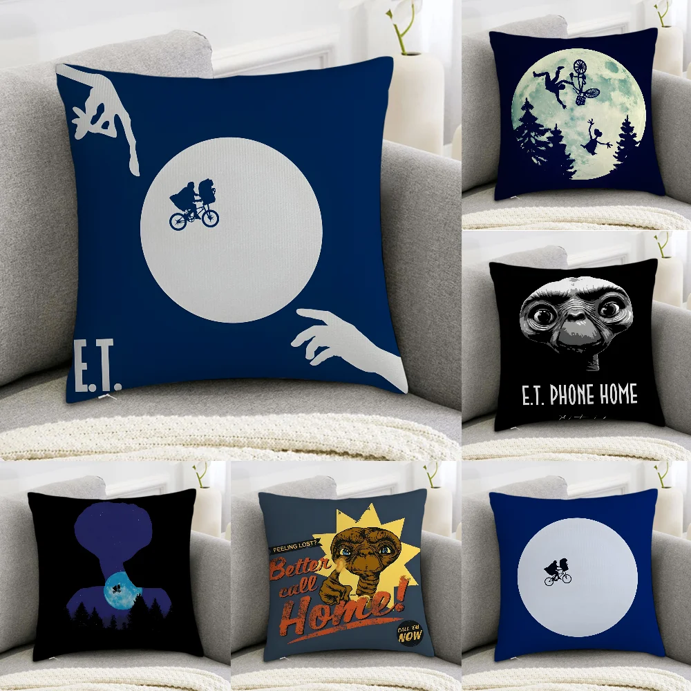 

E.T. the Extra-Terrestrial Pillow Case Sofa Decorative Home Double-sided Print Plush Square Throw Pillow Covers Cushion Decor