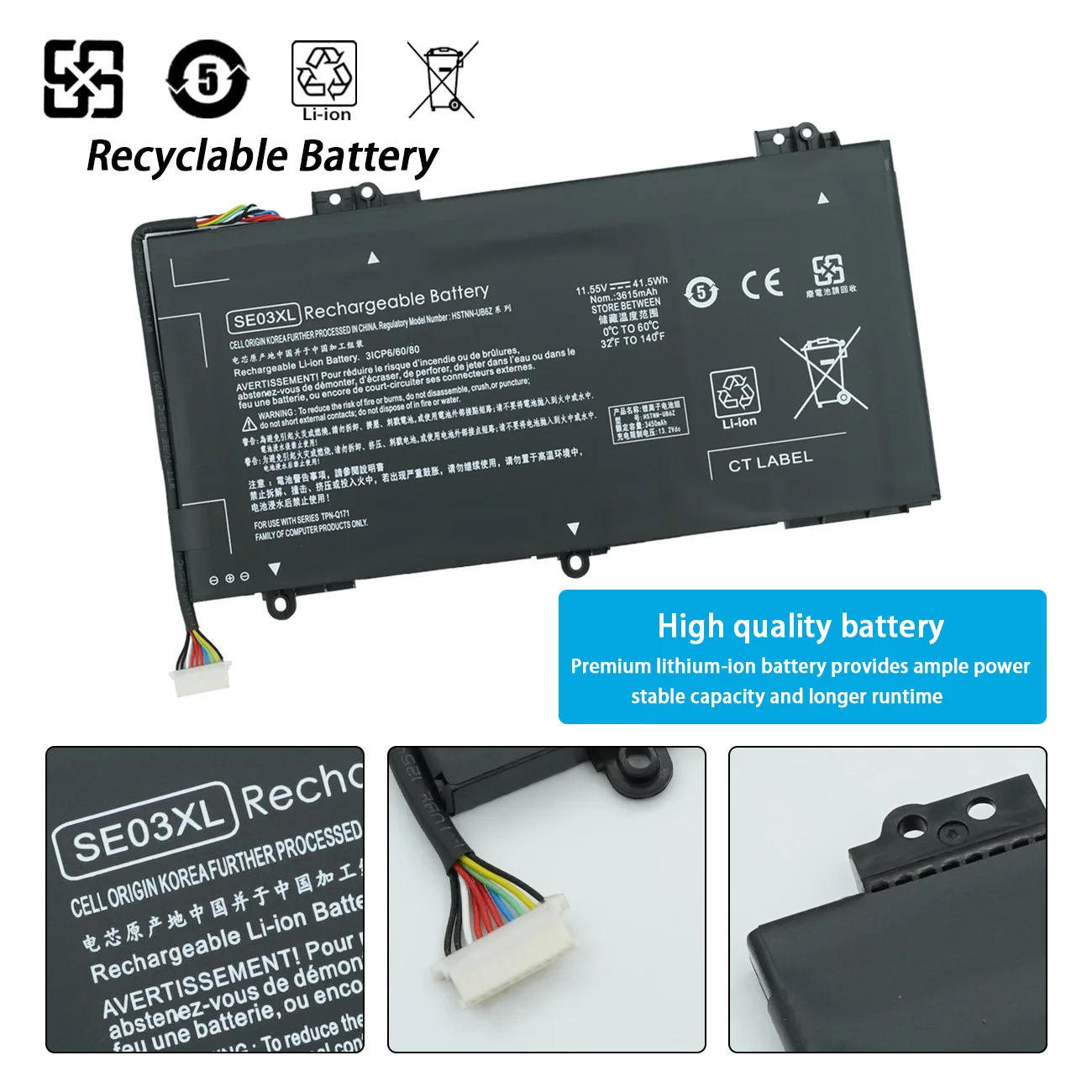 NEW SE03xl battery For hp Pavilion 14-AV000 4-AV002LA 14-AV003LA 14-AV005LA 14-AL000 Series battery HSTNN-LB7G 3ICP6/60/80