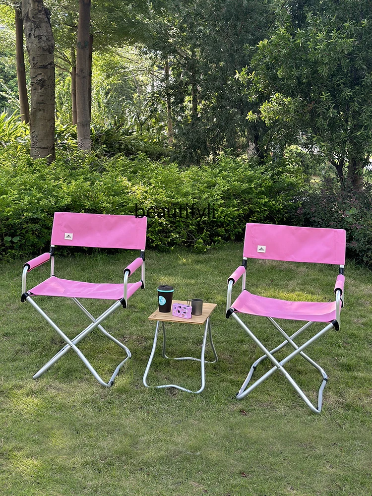 Outdoor Folding Chair Aluminum Pink Camping Picnic Portable Outdoor Lightweight Chair