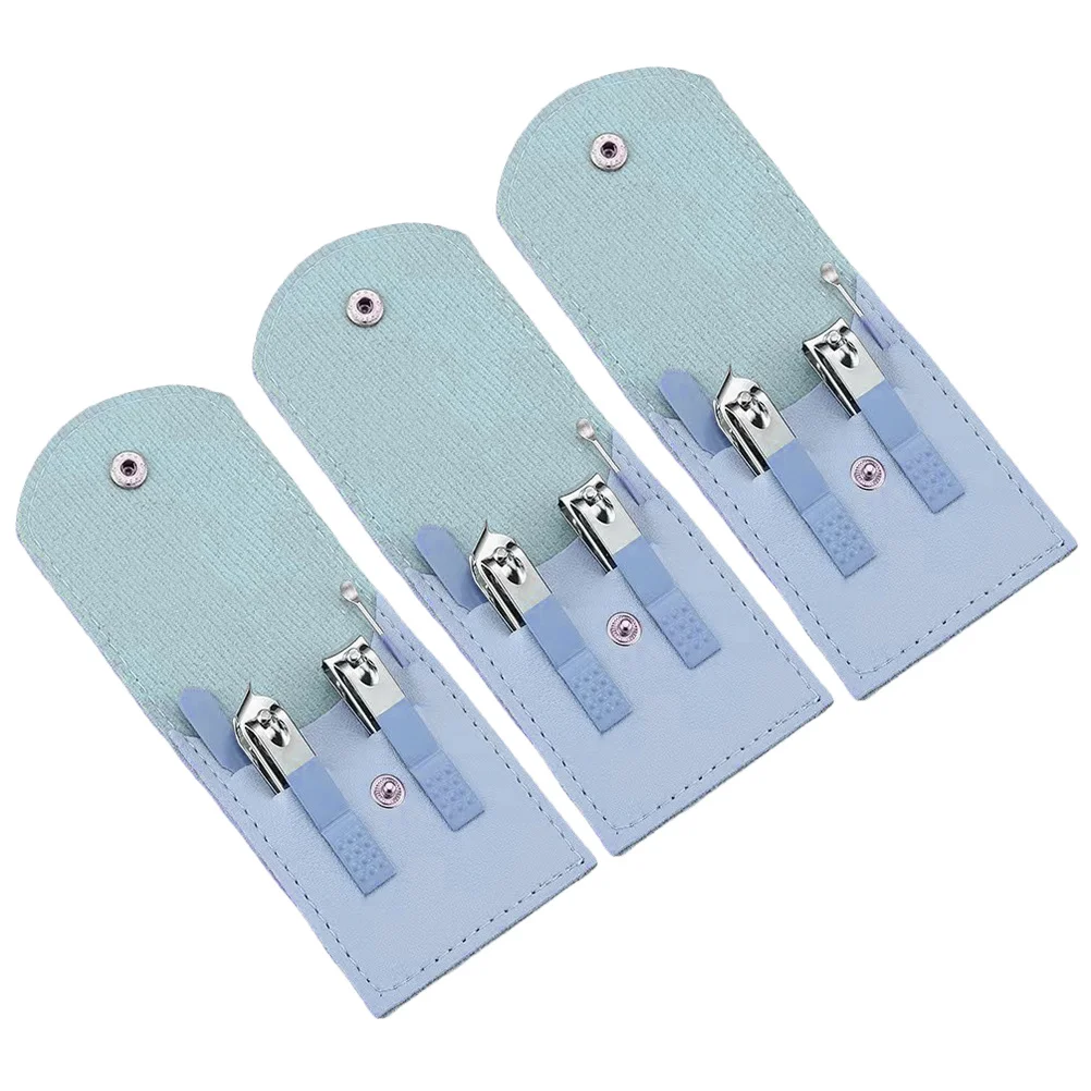 

3Set Nail Care Kit High Quality Carbon Steel Manicure Tools Set with Portable Case for Women Men Pedicure Grooming Travel