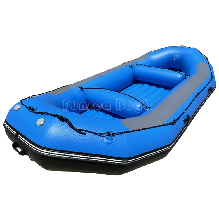 PVC Or Hypalon 13ft 3.9 Meters White Water River Inflatable Raft 390 With Air Mat Floor For Drifting Outdoor Activity