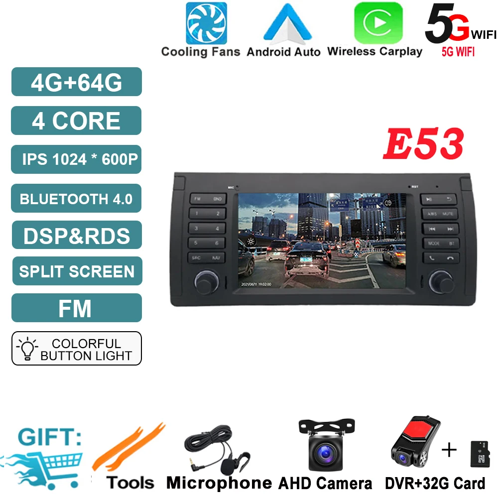 Android OS Auto Radio GPS Navigatie voor BMW X5 E53 5-serie E39 M5 1996-2007 DSP Auto Multimedia Speler Stereo WIFI Koelventilator