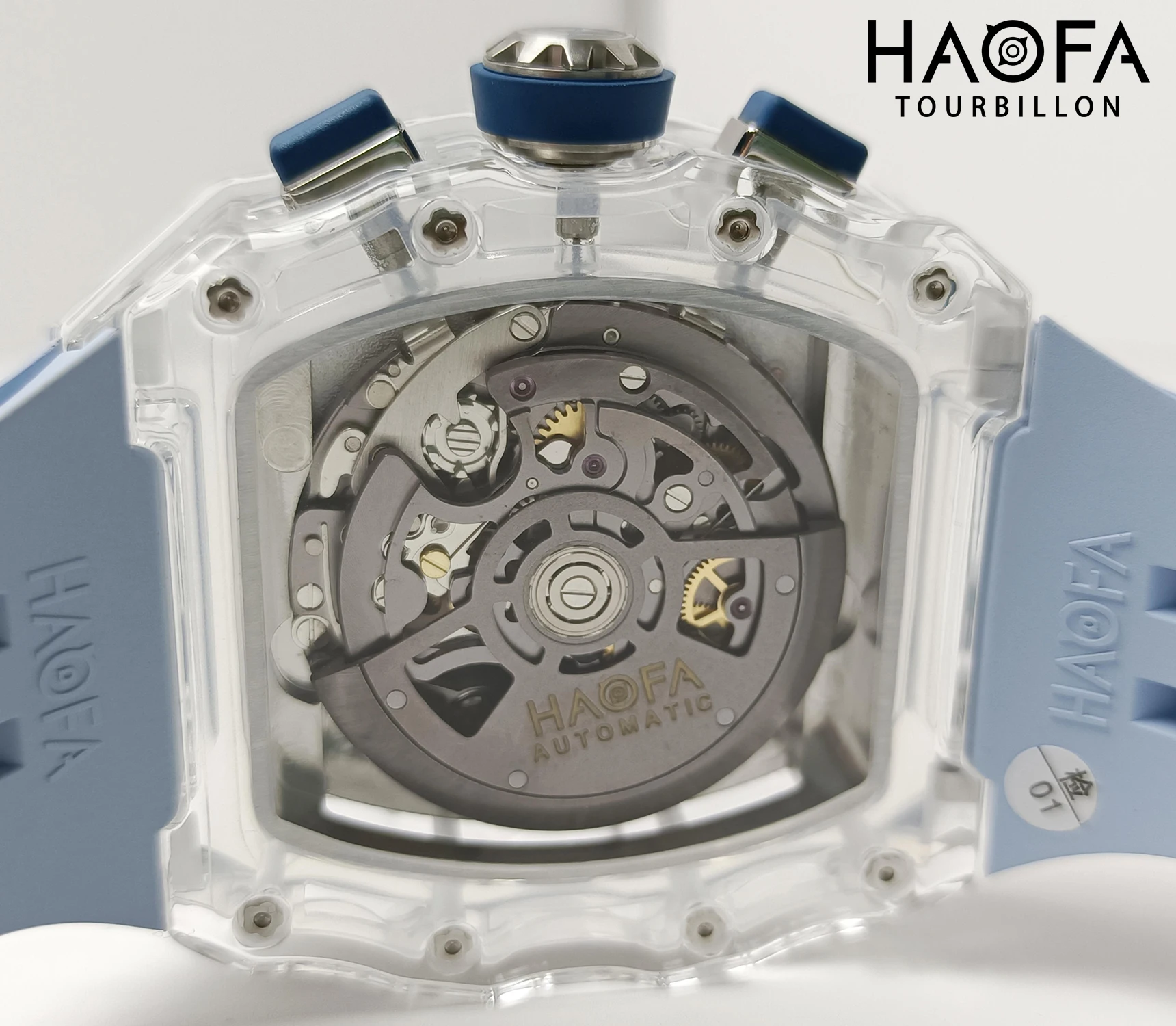 Haofa Crystal Watch for Men Creative Multi-function Dial Chronograph Automatic Mechanical Movement Wristatch Casual Dress 2368