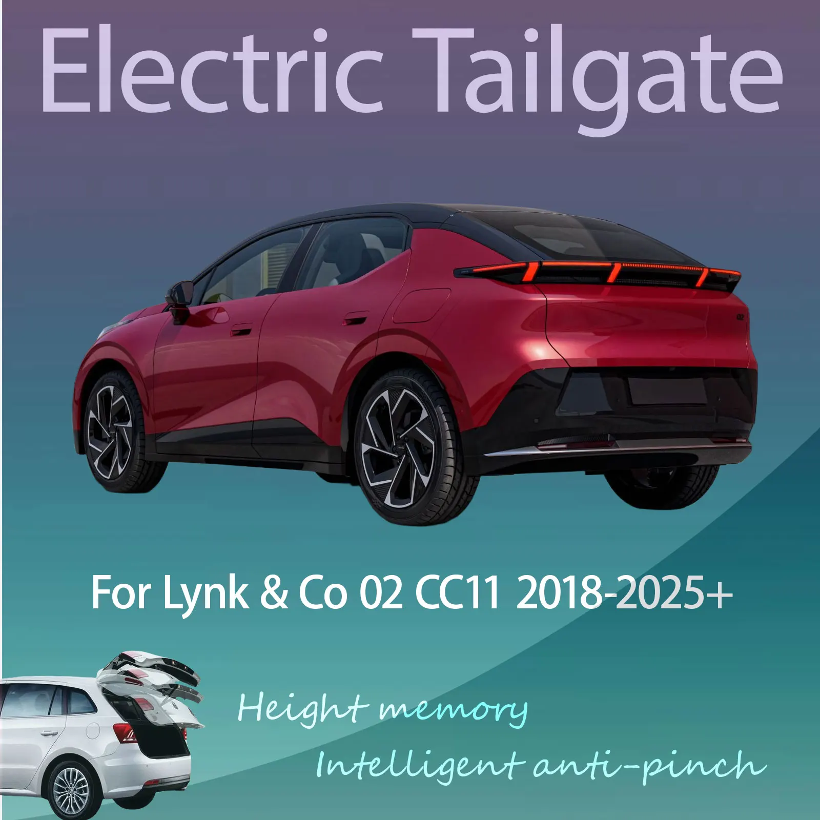 For Lynk & Co 02 CC11 2018-2025+ Electric Tailgate with Sensor Trunk Anti-pinch Memory Height Intelligent Operation