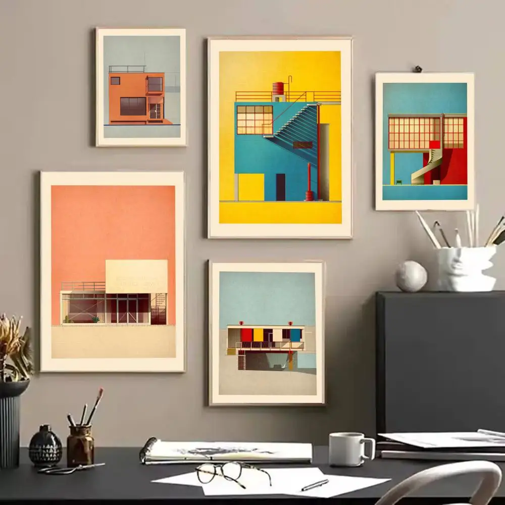 S-Sander Patelski Retro Poster Stickers HD Waterproof Painting Wall Art for Bedroom Living Room Home Decor Decoration Gift