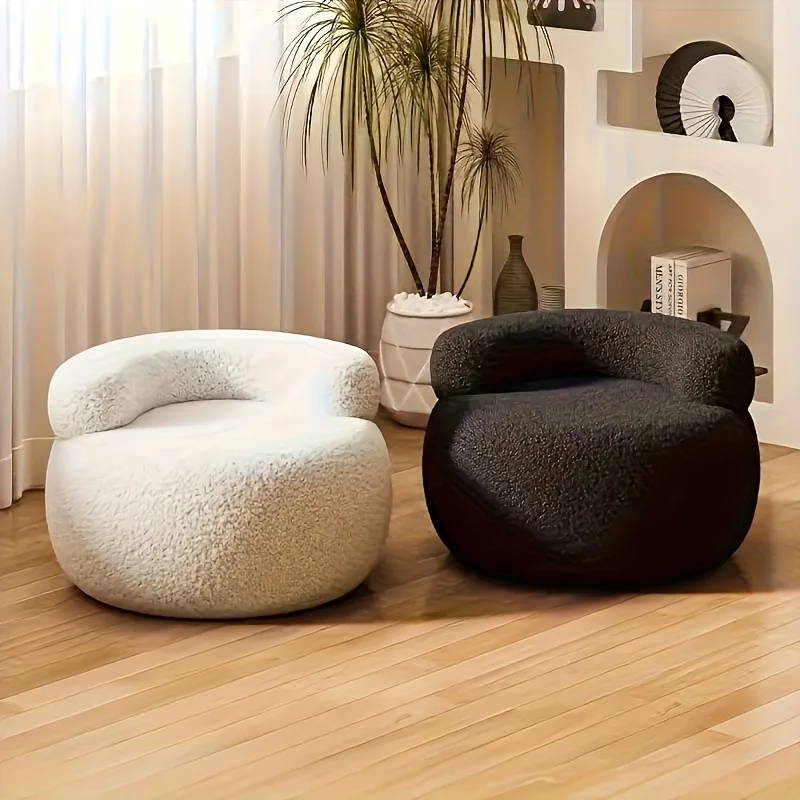Round Sofa with Storage - Space-saving Dual-function Chair and Stool, Soft Cushion Seat and Elegant Backrest,  Minimalist Design image 5