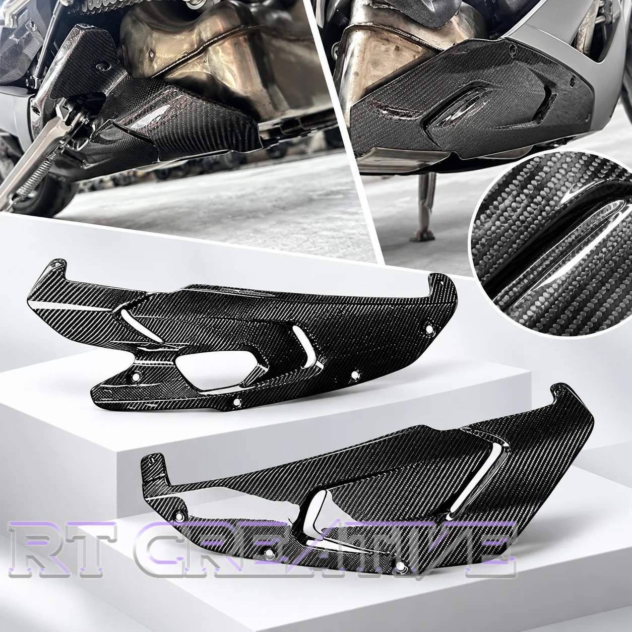 Carbon Fiber Bottom Chassis Skid Plate Engine Guard For QJMOTOR SRK921RR Motorcycle Modification Parts