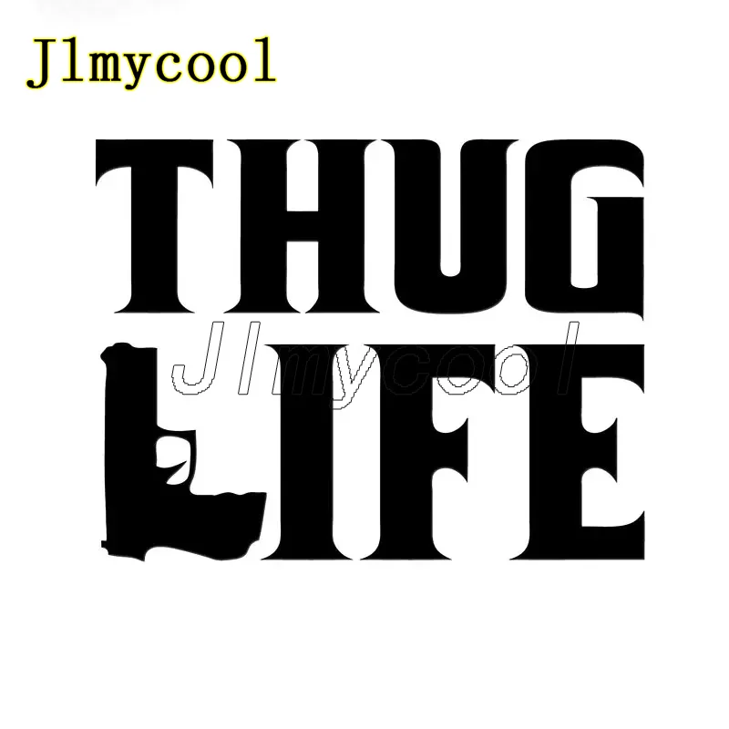 

15.2CM*11.6CM Thug Life Sticker Tupac Gangster Funny Hater Shakur Car Gun Decals Car Sticker And Styling Decal Stckers