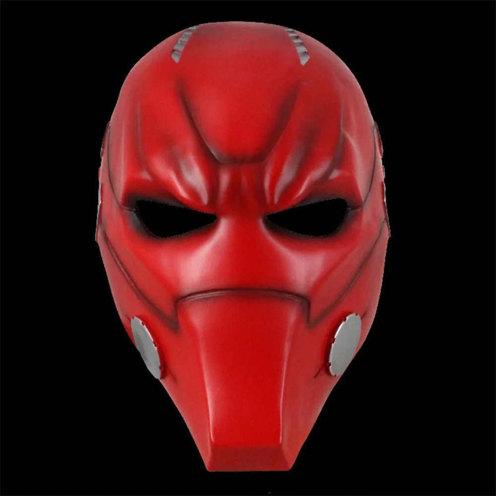 

Anime Games Arkham Knight Resin Mask Unisex Party Carnival Halloween Birthday Cosplay Red Masks Fans Collect Decorates
