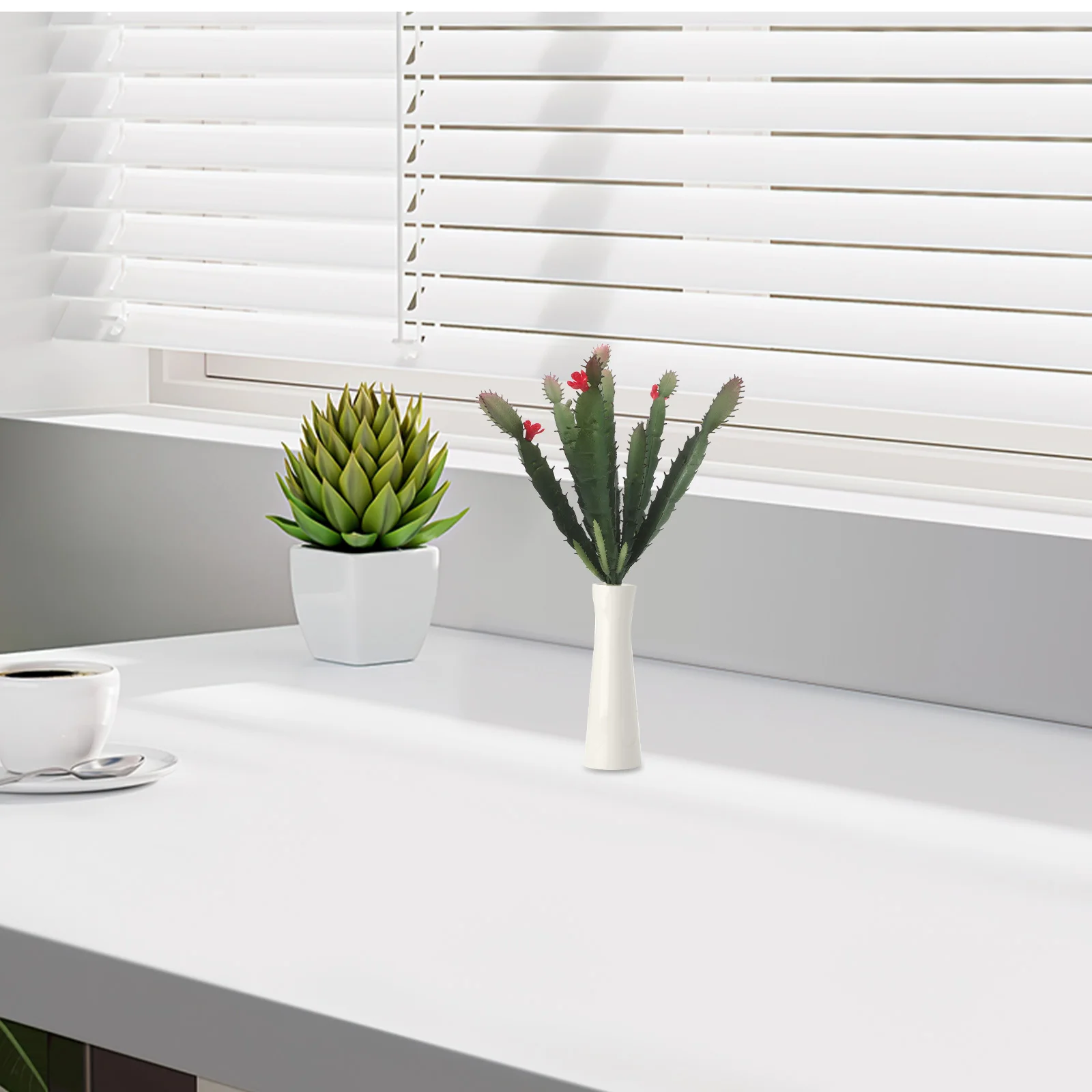 

Succulent Plants Realistic Mini Cactus Plastic Flower Office Desk Decor Green Artificial Bonsai Home Accessories