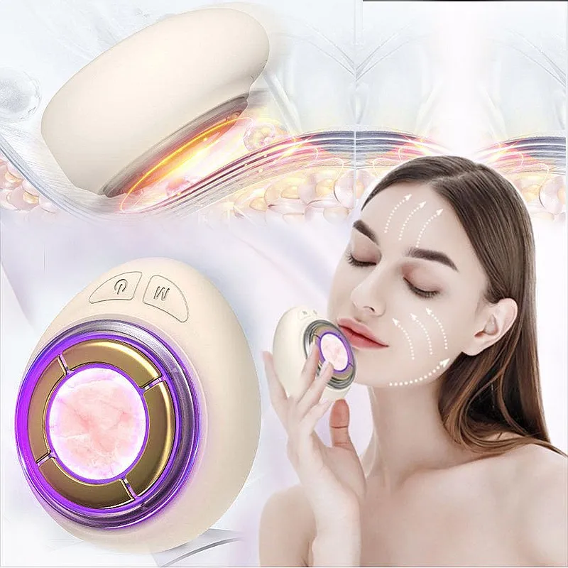 Skin Care Face Massager Beauty Device High-Frequency Galvanic Vibration Heated Electric Jade Roller Skin Tightening