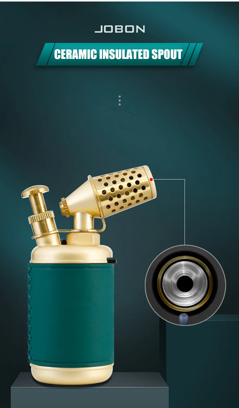JOBON Multi-function Strong Gun Lighter Windproof Blue Flame One-touch Lock Fire Retro Appearance Design Cigar Lighter
