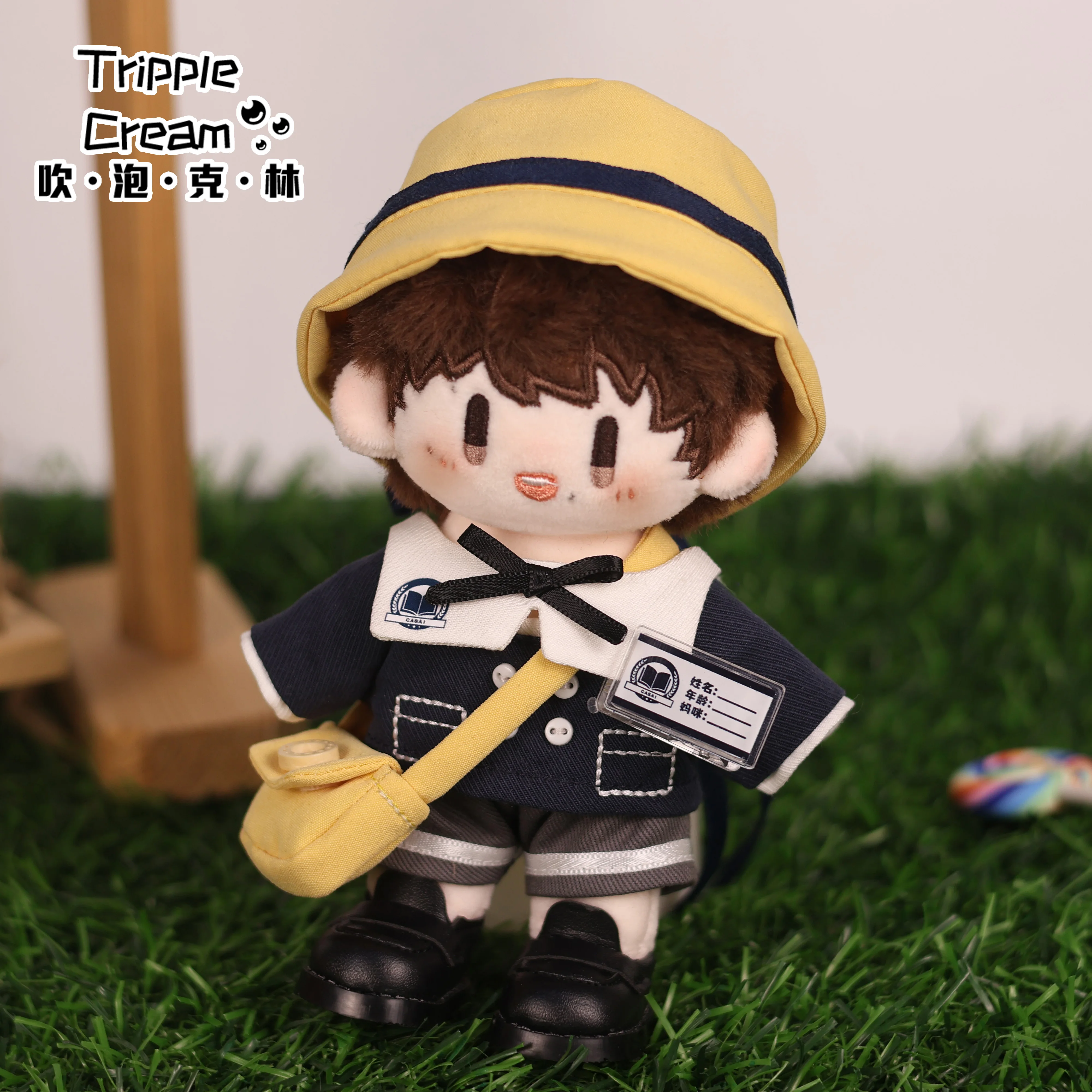 10 سنتيمتر ملابس دمى قبعة صفراء سوداء موحدة اكسسوارات حقيبة كروسبودي فستان السراويل الملابس زي دعوى أنيمي لعبة لعبة أطفال هدية