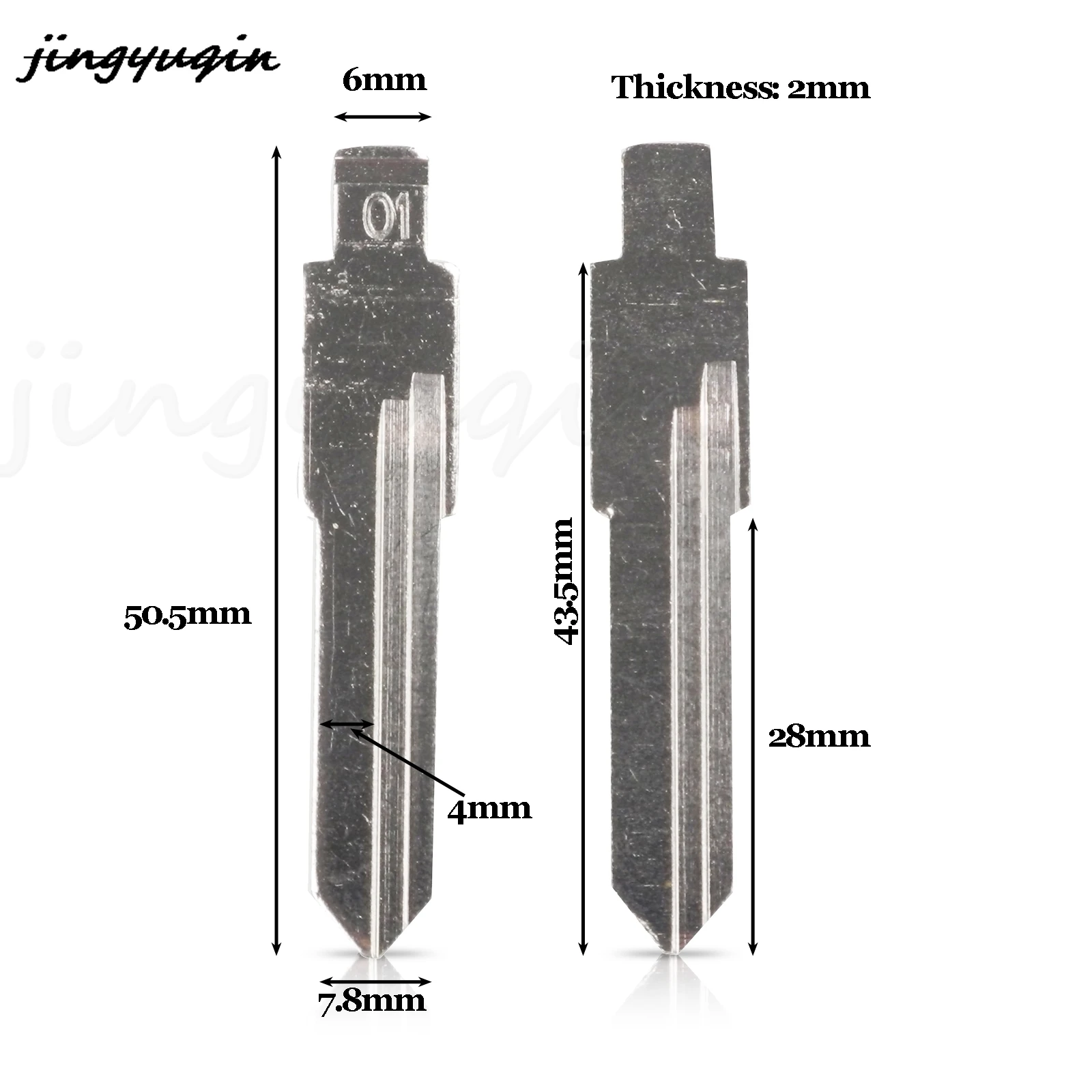 jingyuqin Remote Car Key Uncut Blade #01 For KD Remote HU49 Blade For VW Jetta Santana For Audi For Skoda Fob No.01 Blade