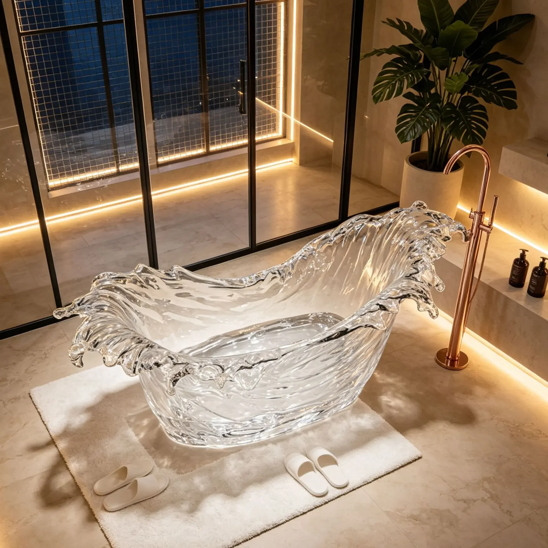 Ice-feeling crystal bathtub high-end villa private bathroom exclusive bath