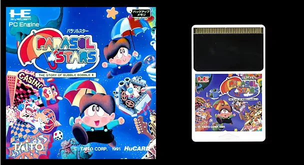 

16-битный двигатель ПК HU-CARD: PARASOL STARS THE STORY OF BUBBLE BOBBLE III