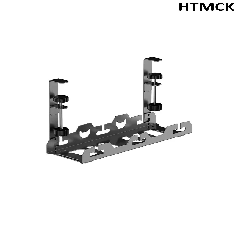 Metal Telescopic Under Desk Cable Organizer Tray, No Drilling Wire Storage Holder for Home Office Desk Cable Management